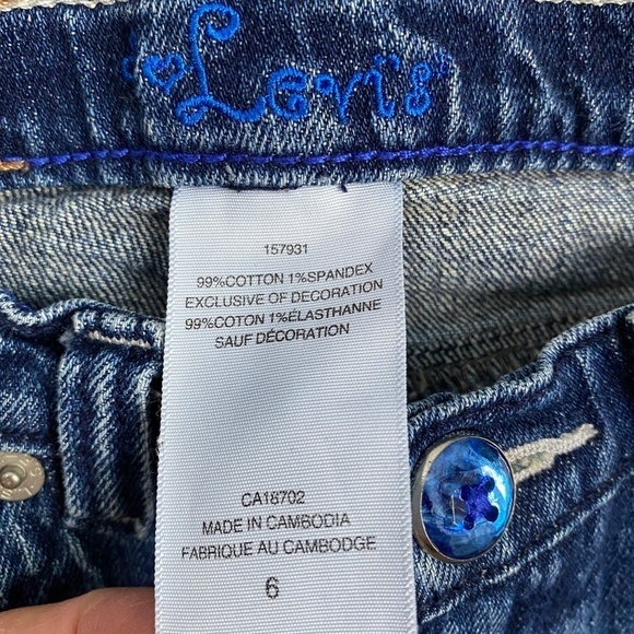 Levi's Girls Navy Denim Bootcut Jeans Size 6 - Picture 3 of 14
